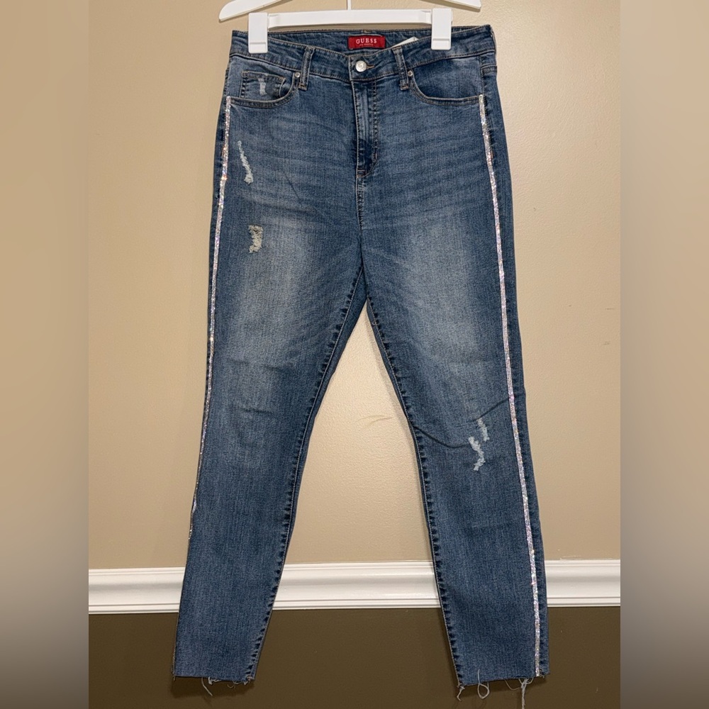 Guess Blue Denim Jeans with Logo Detail
